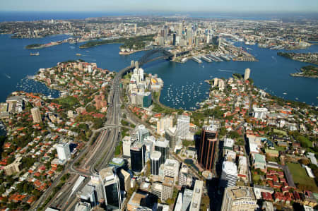 Aerial Image of NORTH SYDNEY AND MILSONS POINT.