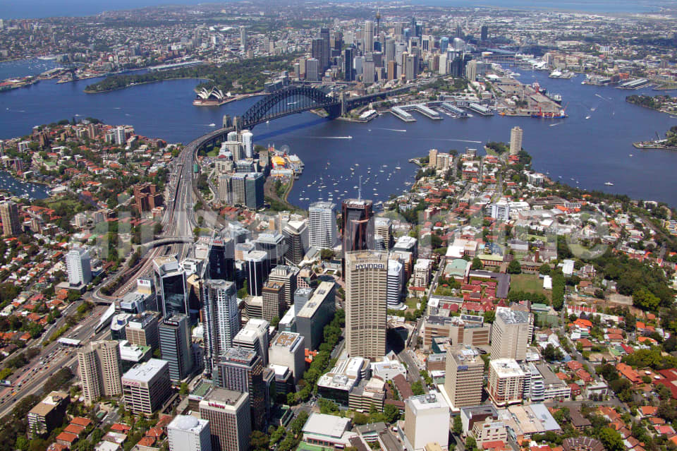 Aerial Image of North Sydney to Harbour Bridge