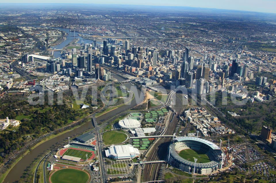 Aerial Image of Melbourne Olympic Park and MCG