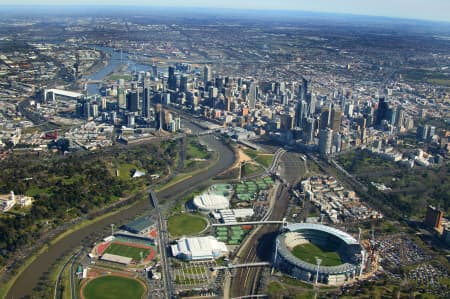 Aerial Image of MELBOURNE OLYMPIC PARK AND MCG