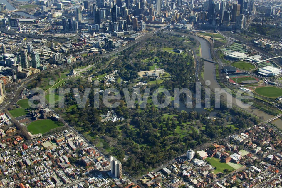 Aerial Image of Melbourne Royal Botanic Gardens