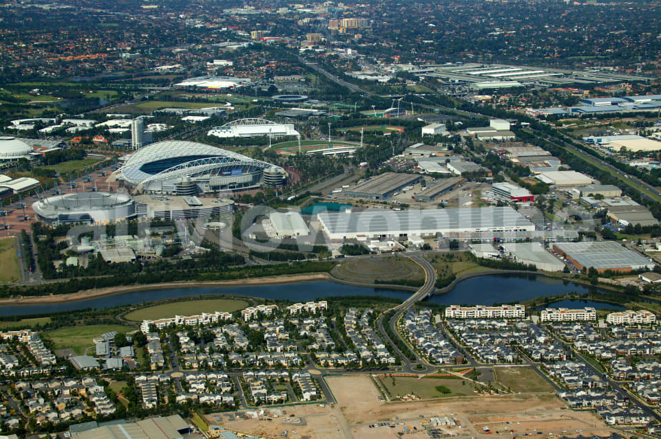 Aerial Image of Olympic Park, Homebush Bay