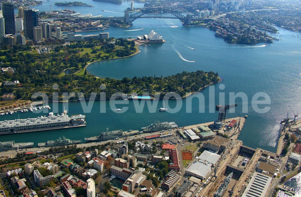 Aerial Image of Woolloomooloo to Harbour Bridge