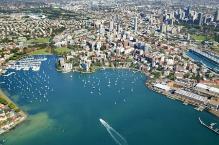 Aerial Image of ELIZABETH BAY AND RUSHCUTTERS BAY