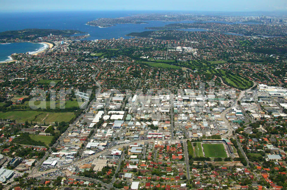 Aerial Image of Brookvale Oval and Industrial area