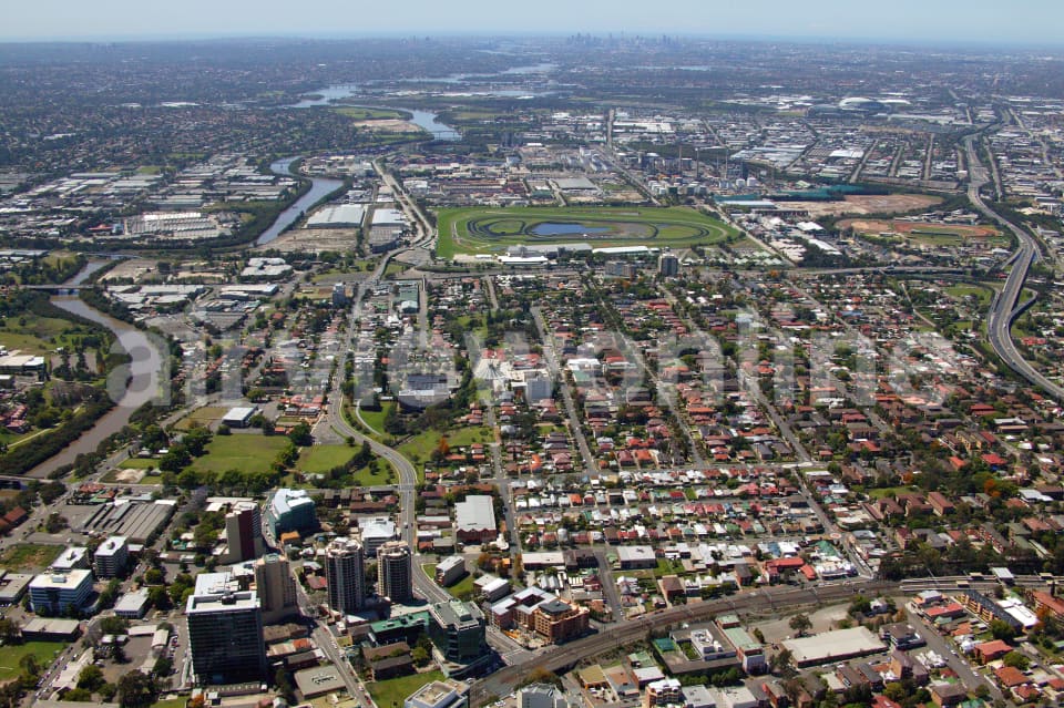 Aerial Image of Parramatta and Rosehill Gardens Racecourse