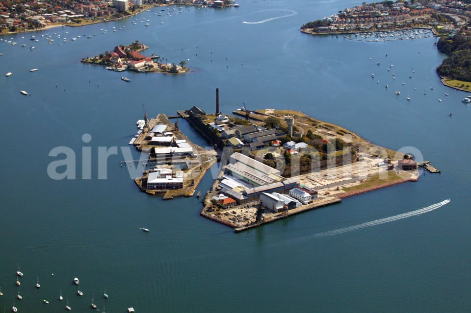 Aerial Image of Cockatoo Island and Spectacle Island