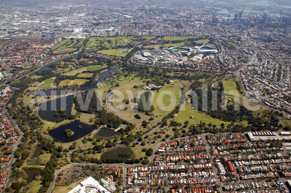 Aerial Image of Centennial Park and Moore Park