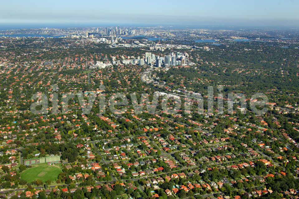 Aerial Image of Roseville to Sydney CBD