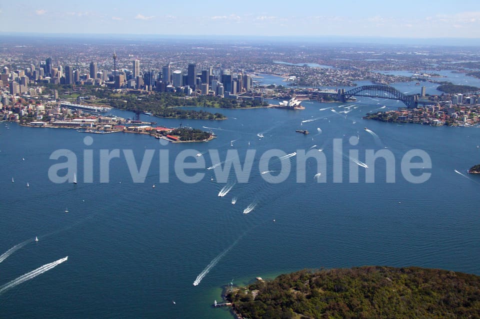Aerial Image of Bradleys Head to Sydney city
