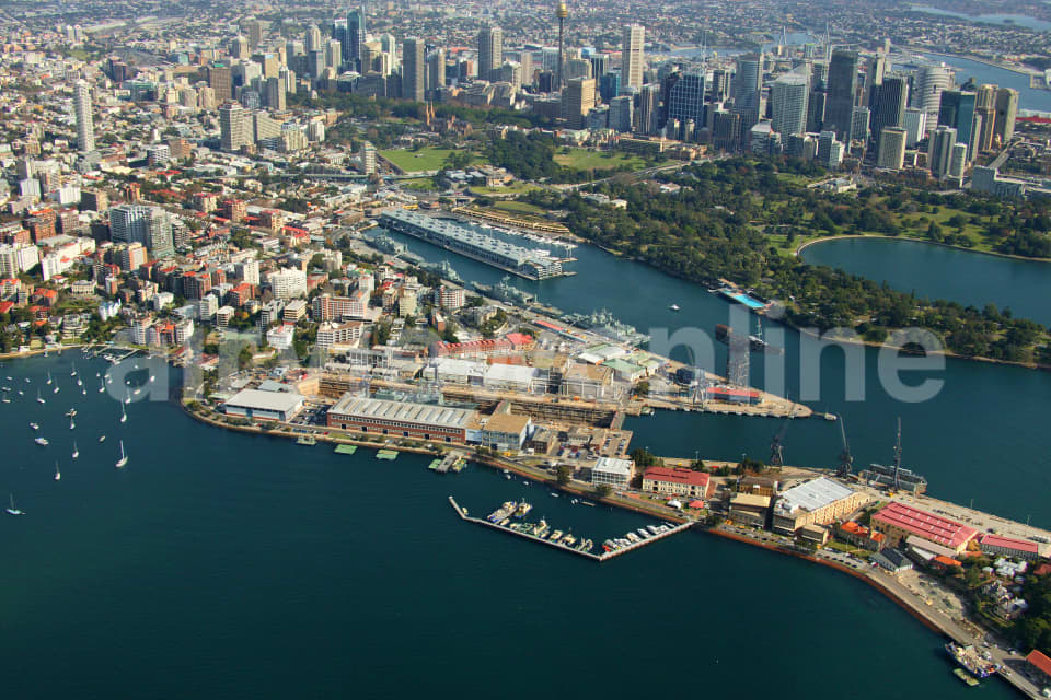 Aerial Image of Garden Island to Sydney CBD