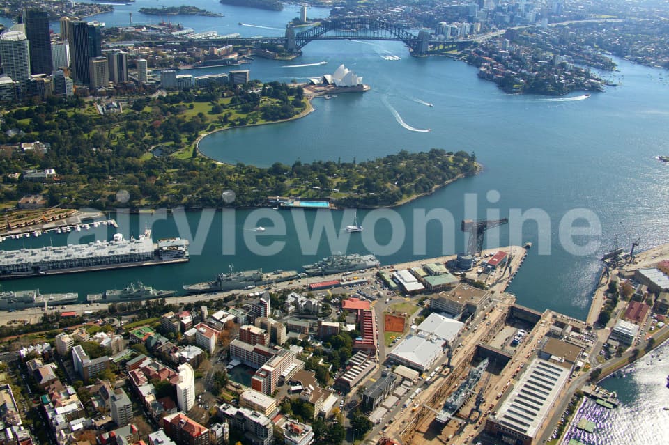 Aerial Image of Wolloomooloo Bay and Sydney Harbour