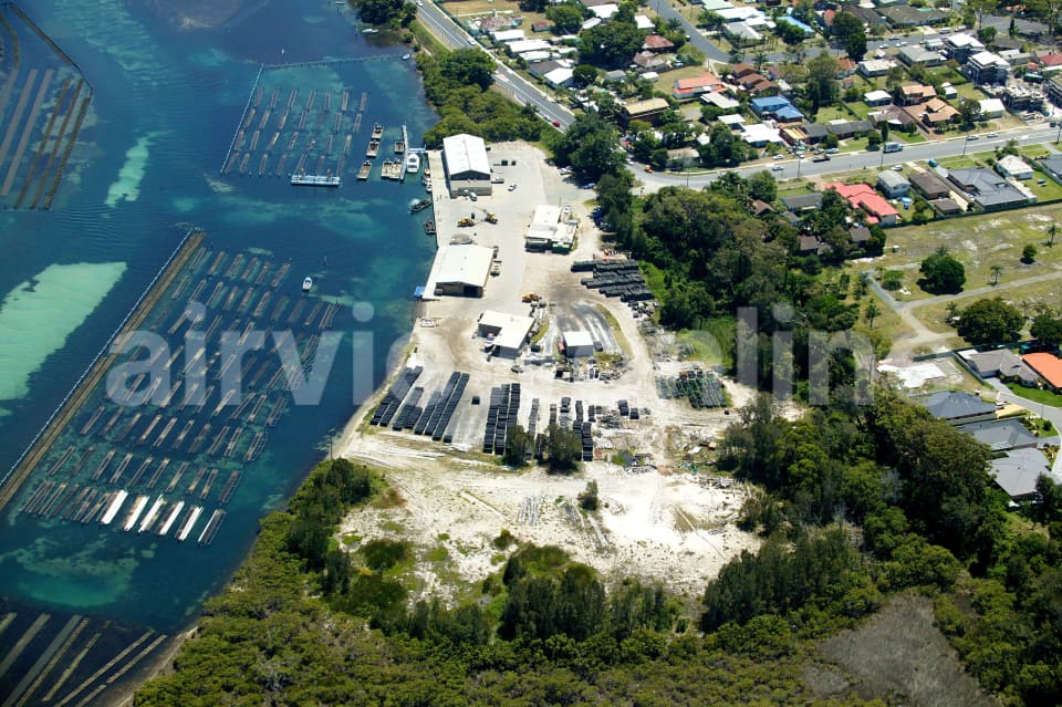 Aerial Image of Oyster Farm in Forster