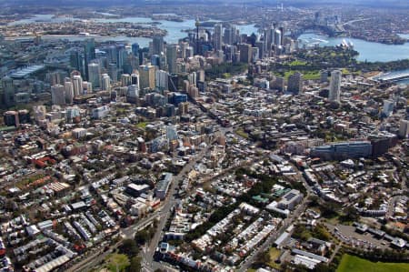 Aerial Image of SURRY HILLS TO SYDNEY HARBOUR