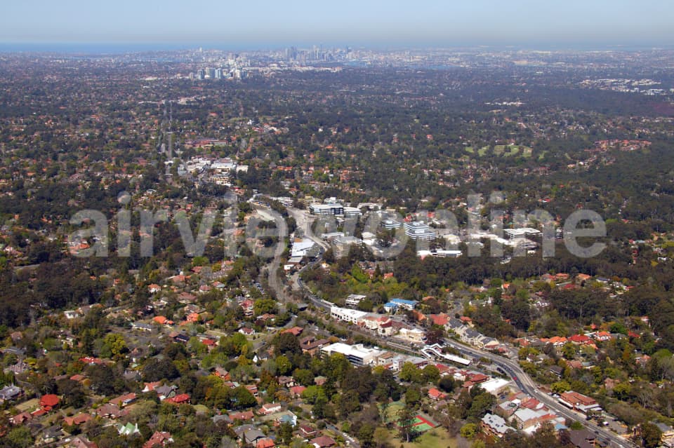 Aerial Image of Pymble to the City
