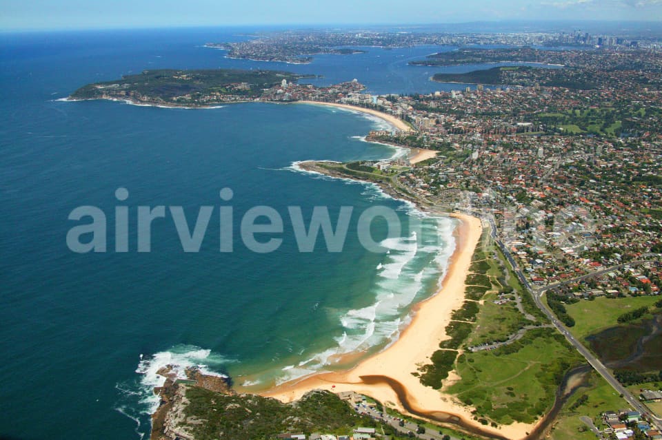 Aerial Image of Curl Curl Beach to Sydney Harbour