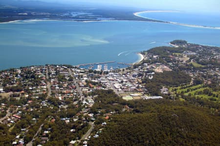 Aerial Image of PORT STEPHENS AND NELSON BAY ACROSS TO HAWKS NEST AND TEA GARDENS