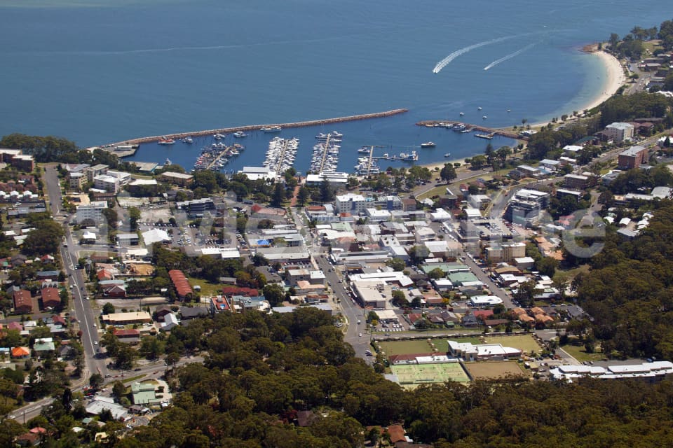 Aerial Image of Nelson Bay township and marina