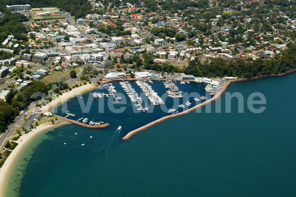 Aerial Image of Nelson Bay marina and township
