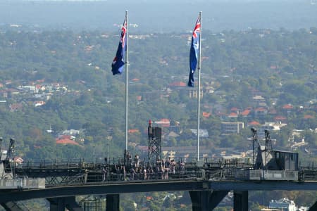 Aerial Image of THE TOP OF SYDNEY HARBOUR BRIDGE.