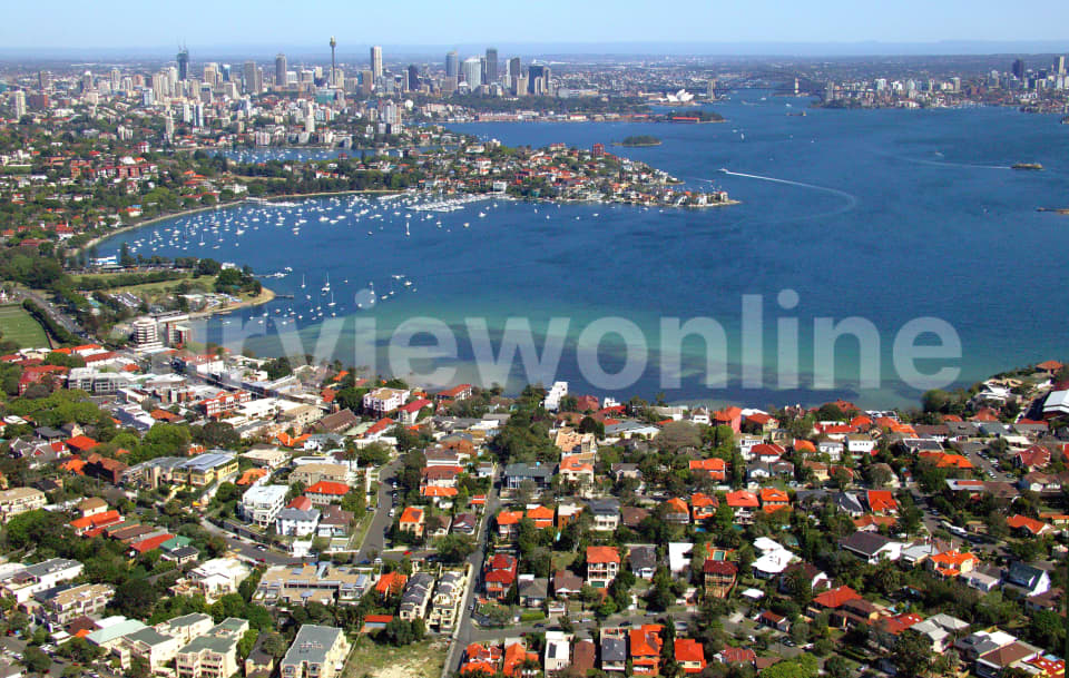 Aerial Image of Rose bay to the City
