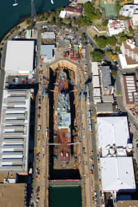 Aerial Image of HMAS MANOORA IN DRY DOCK