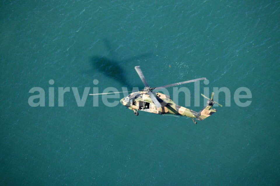 Aerial Image of Army Black Hawk Helicopter