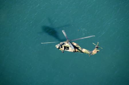 Aerial Image of ARMY BLACK HAWK HELICOPTER