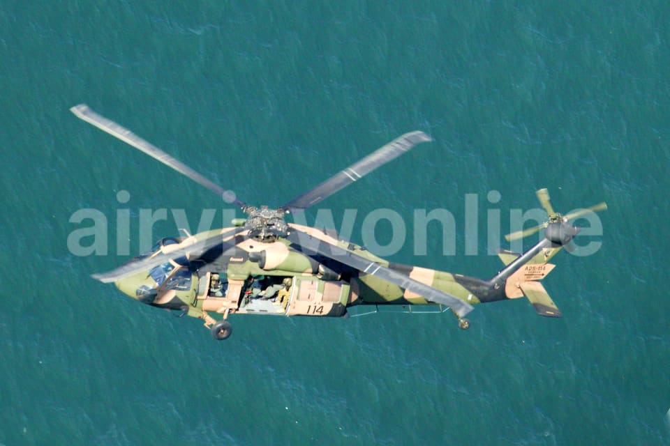 Aerial Image of Army Black Hawk Helicopter