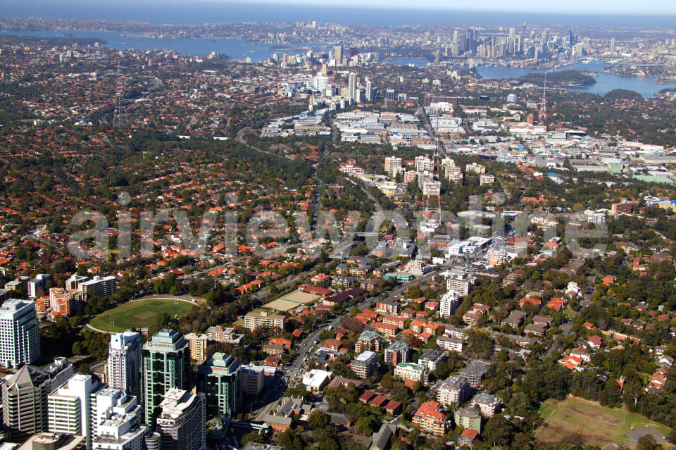 Aerial Image of Chatswood to the City