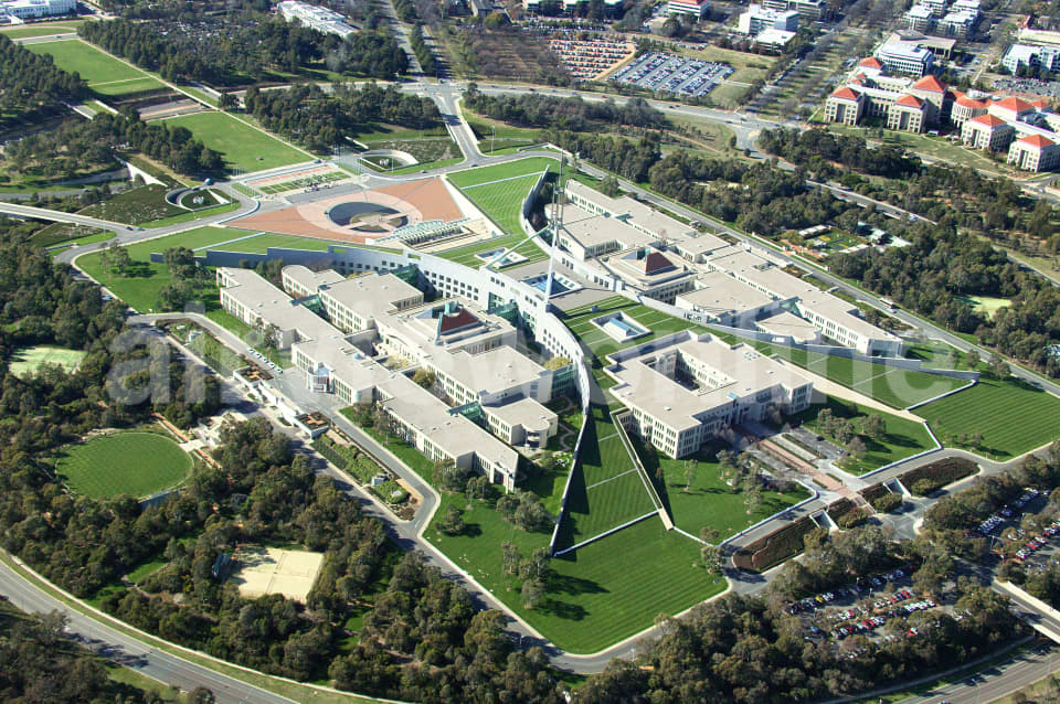 Aerial Image of Parliament House and Capital Hill