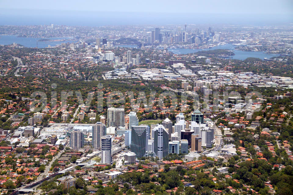 Aerial Image of Chatswood to the City