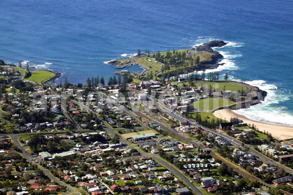 Aerial Image of Kiama Harbour and Blow Hole Point