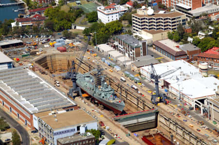 Aerial Image of HMAS SYDNEY IN DRY DOCK 02