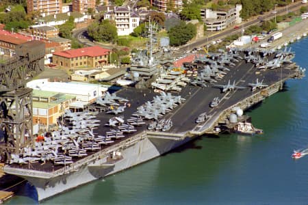 Aerial Image of USS KITTY HAWK  DOCKED AT GARDEN ISLAND