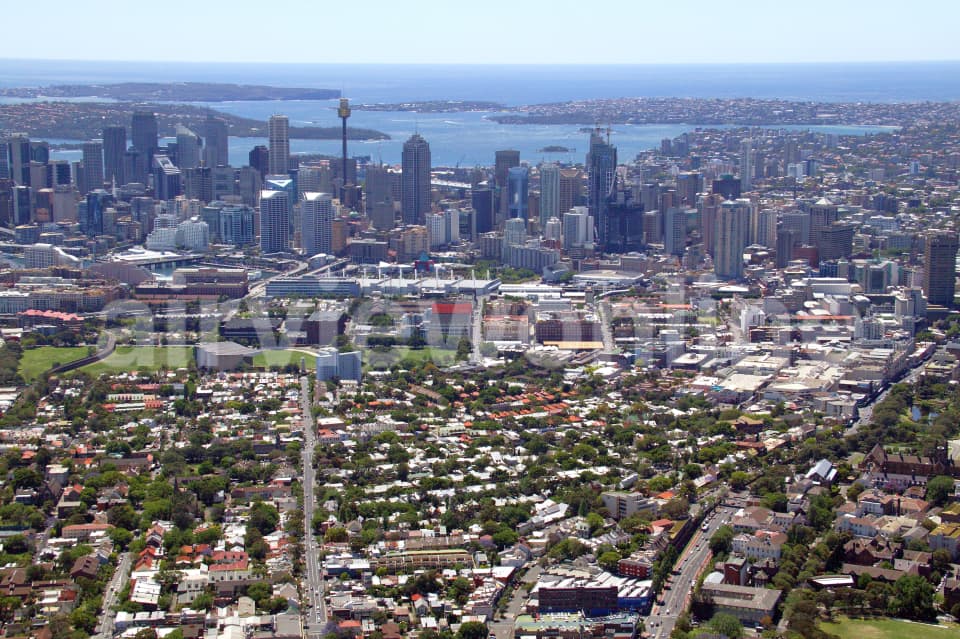 Aerial Image of Glebe to the city