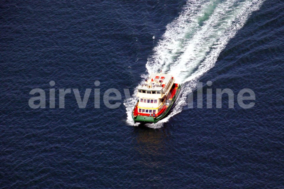 Aerial Image of Ferry on the Harbour