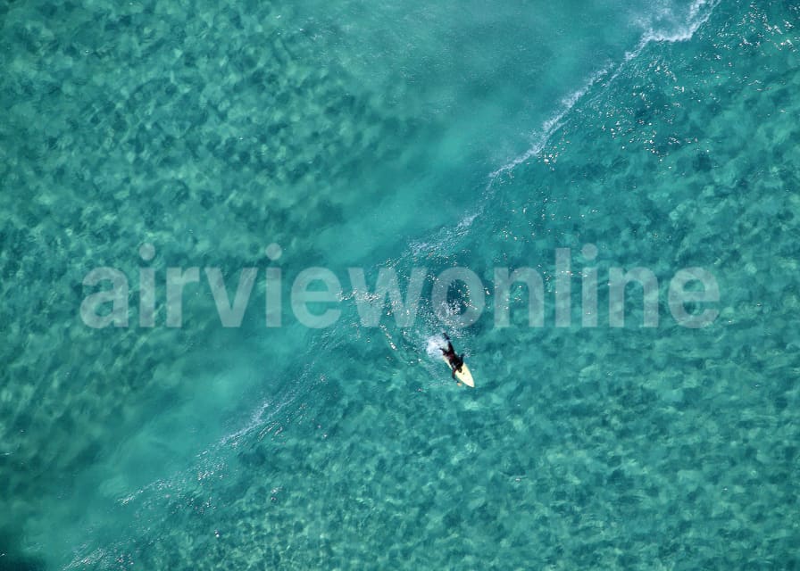 Aerial Image of A lone Surfer at Bondi Beach - Lifestyle