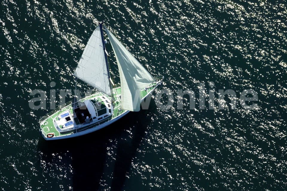 Aerial Image of Sailing on Sydney Harbour