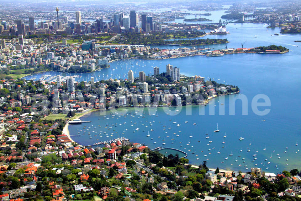 Aerial Image of Double Bay to the City