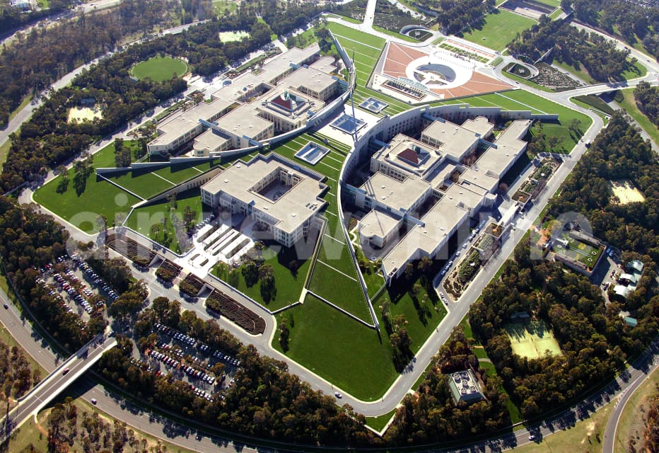 Aerial Image of Parliament House on Capital Hill