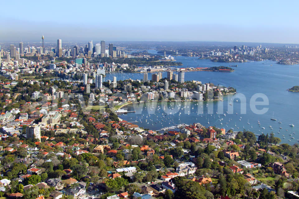 Aerial Image of Double Bay and Bellevue Hill