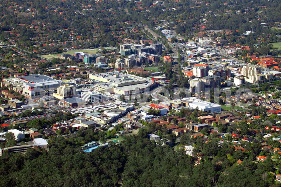 Aerial Image of Hornsby CBD closeup