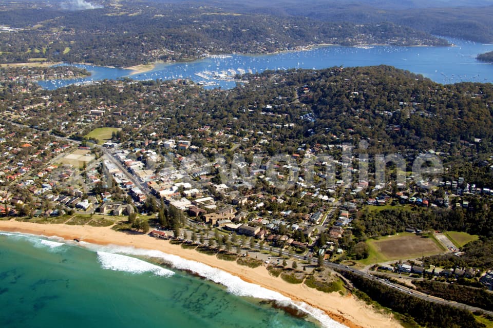 Aerial Image of Newport Beach and shopping district