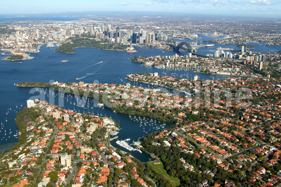 Aerial Image of Mosman Bay to the City