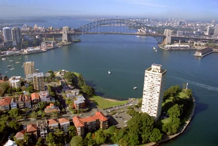 Aerial Image of MCMAHONS POINT AND THE HARBOUR BRIDGE.