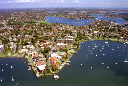 Aerial Image of DRUMMOYNE WHARF AND BAY.