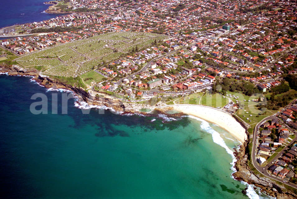 Aerial Image of Bronte Beach and Waverley Cemetery