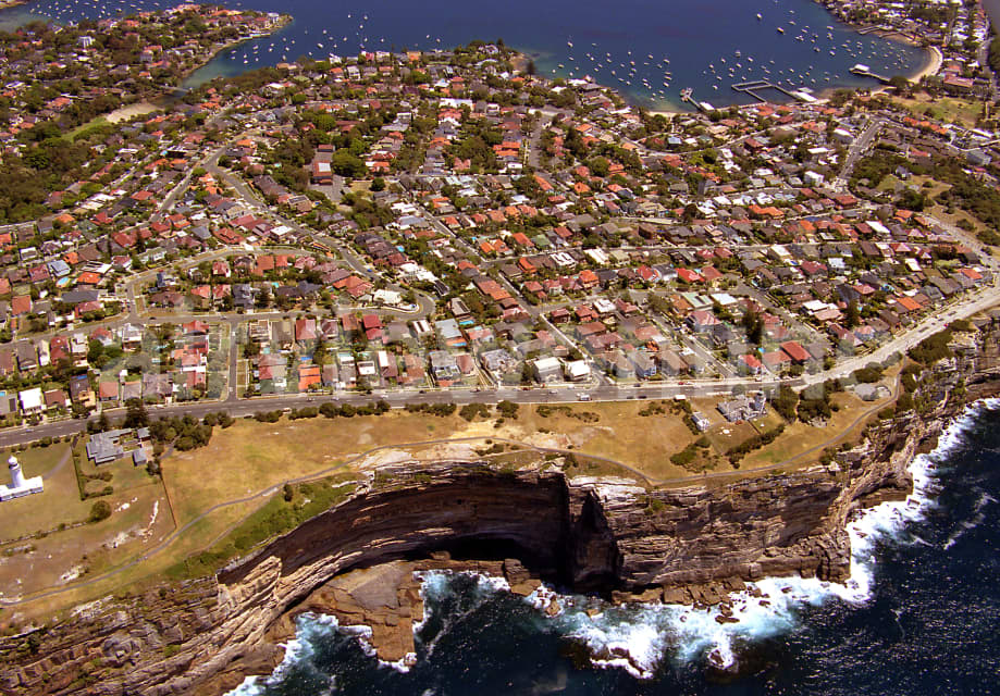 Aerial Image of Across the cliffs to Vaucluse and Watsons Bay