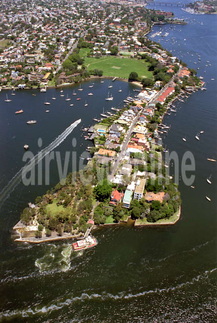 Aerial Image of A portrait of Birchgrove wharf and Louisa Rd